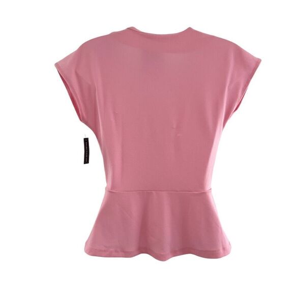 Leith Peplum Top Women's Size XXS Pink Sleeveless V-Neck Stretchy *Flaws - Picture 5 of 14